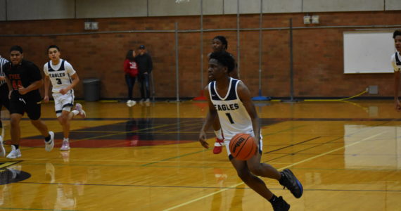 Eagle senior Gabriel Thomas in the win over Tyee.