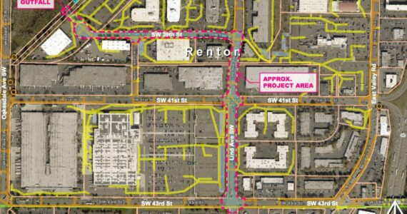 Project site map for Lind Avenue SW Storm System Improvement Project. (Screenshot from city documents)
