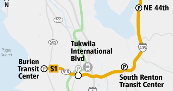 Courtesy of Sound Transit
Stride Bus Rapid Transit Line on I-405 corridor.