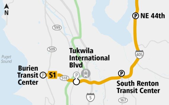 Courtesy of Sound Transit
Stride Bus Rapid Transit Line on I-405 corridor.