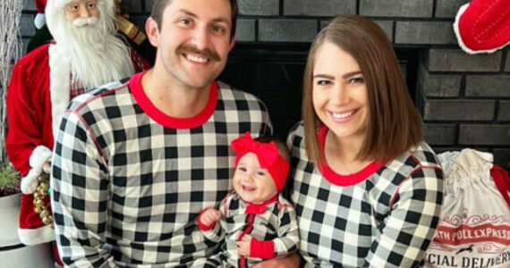 Dr. Alana Curatola and her husband and baby in December of 2022. (Courtesy of King County Superior Court documents.)