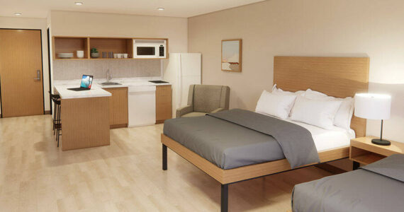 LivAway Suites broke ground near Topgolf in Renton. Courtesy image
