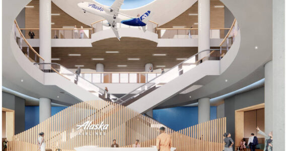 Digital rendering the future Alaska Airlines training facility. Photo courtesy of Alaska Airlines