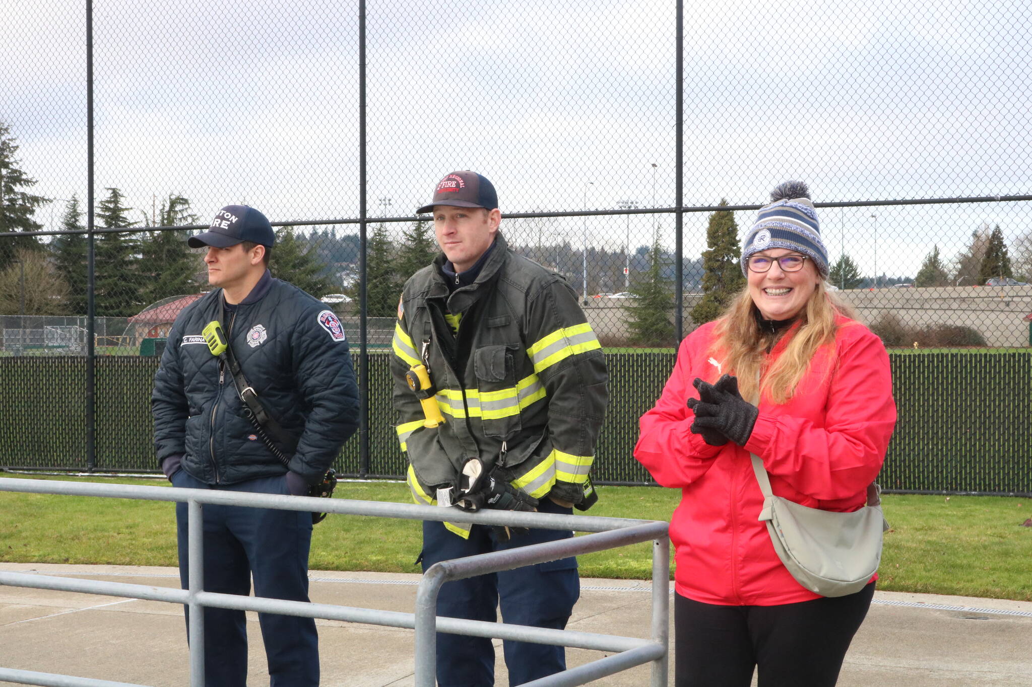 People from Renton Police, Fire and Parks and Recreation came out for the Polar Plunge on New Year’s Day. Photo by Bailey Jo Josie/Sound Publishing.