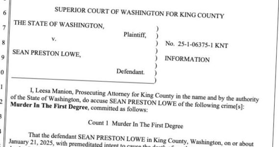 Screenshot of Sean Lowe's charging documents. Courtesy of the King County Superior Court.