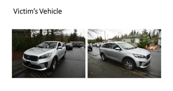 The suspects’ vehicle. Photo courtesy of the Renton Police Department.