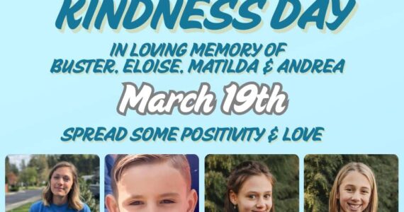 One year after a high-speed crash caused the deaths of Andrea Hudson, Buster Brown, Matilda Wilcoxson and Eloise Wilcoxson in Fairwood, families and friends are calling on others to be kind and spread positivity. Courtesy image.