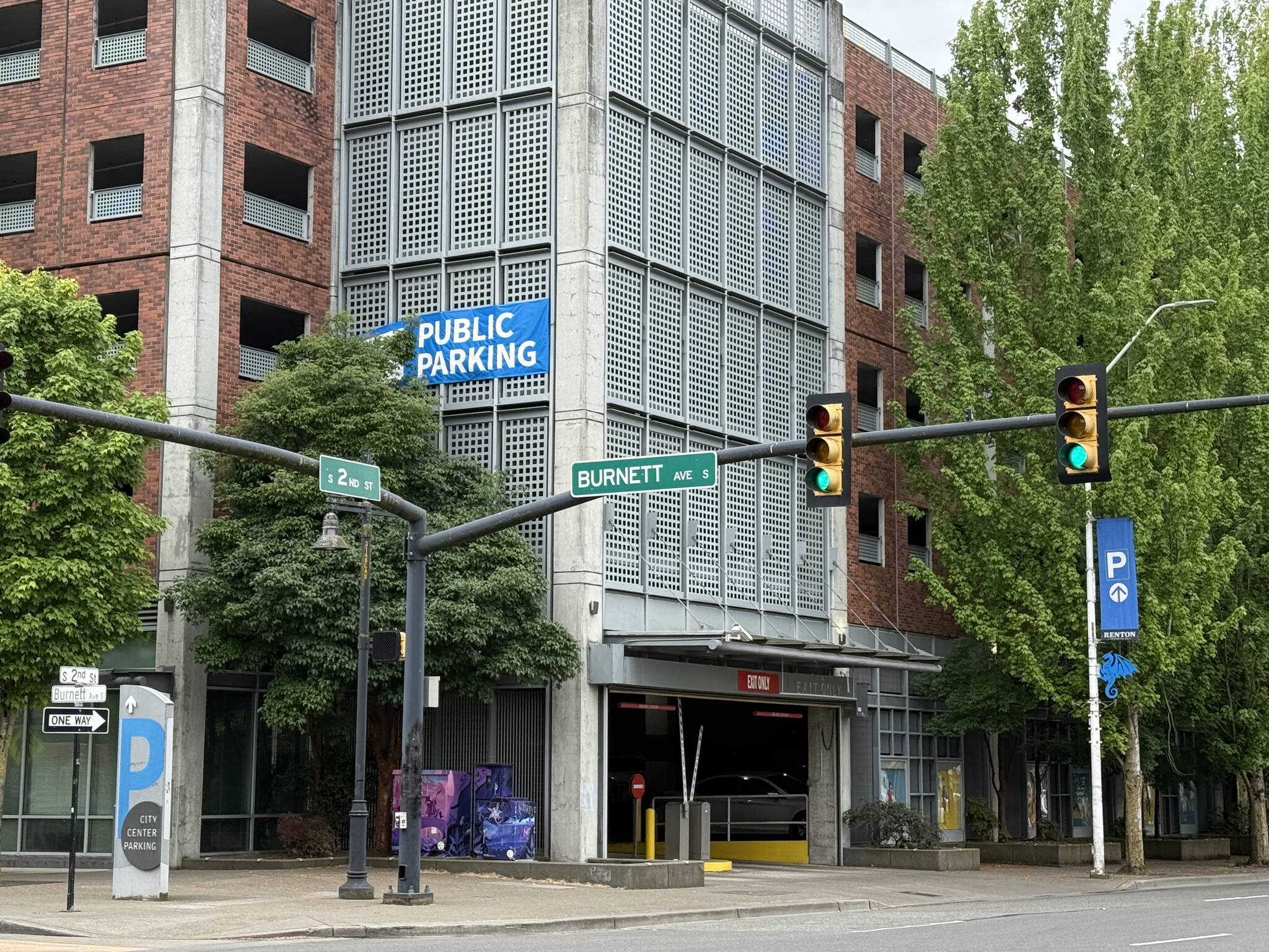 A new security provider will be patrolling the free public garage in downtown Renton. Photo by Drew Dotson