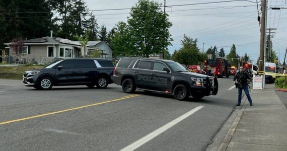 Photo of the shooting scene. Photo courtesy of the Renton Police Department.