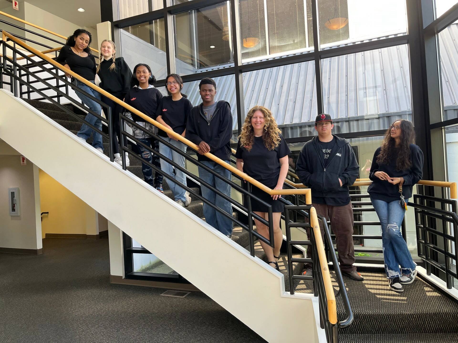 Students from Renton High School’s Hawk Eye newspaper class, headed by teacher Lisa Richards, visited the Renton Reporter’s office as well as Sound Publishing’s printing press June 3 as part of a class field trip. Staff photo