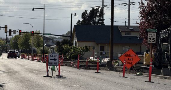 Road construction in April 2025 in Renton. File photo