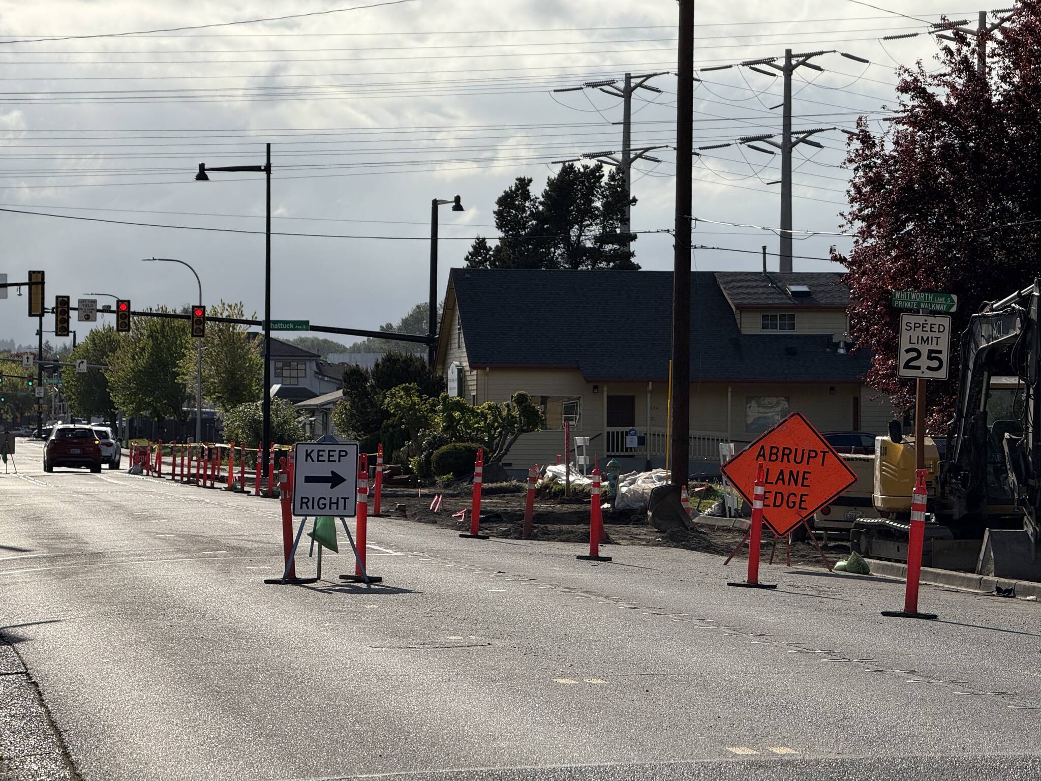 Road construction in April 2025 in Renton. File photo