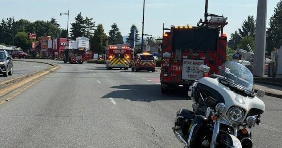Photo provided by Renton Police Department
Police closed of Rainier Avenue S. as fire units contained the fire.